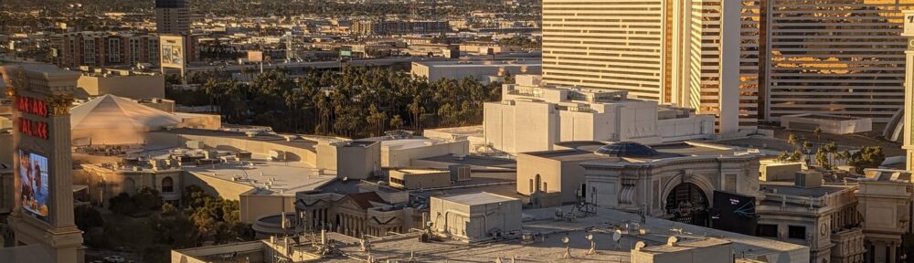 View from free room at Flamingo Las Vegas
